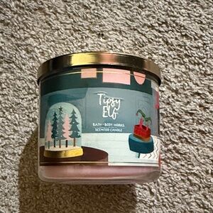 Bath & Body Works Tipsy Elf Scented Candle - Pink and Green